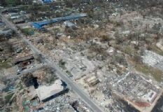 Die Corioliskraft spielt eine entscheidende Rolle bei der Entstehung von Hurrikans. Bild: Ausmaß der Zerstörung des Hurrikans "Katrina" 2005 im US-Staat Mississippi.