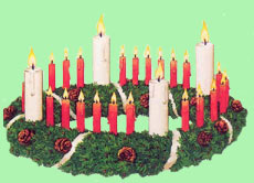 Der Original-Adventskranz hatte 28 Kerzen und hing 1839 erstmals im Rauhen Haus in Hamburg.