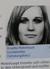 Brigitte Mohnhaupt, ehemalige Terroristin der RAF, wurde im März 2007 nach 24 Jahren Haft vorzeitig entlassen.