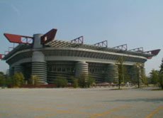 Das Guiseppe-Meazza-Stadion in Mailand ist das drittgrößte Fußballstadion Europas.
