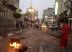 Straße in der palästinensischen Stadt Ramallah nach einem Angriff der israelischen Streitkräfte im Juni 2014