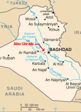 Abu Ghuraib liegt etwa 50 Kilometer westlich von Bagdad.