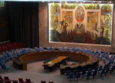 Sitzungssaal des UN-Sicherheitsrats in New York: Hier wurde über die "Resolution 1973" abgestimmt, danach begannen die Angriffe der NATO.