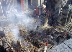 Am 11. September 2001 zerstörten islamistische Verbrecher das WTC in New York. Tausende Menschen starben.