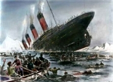 Der Untergang der Titanic nach einer Illustration von Willy Stöwer, die er kurz nach der Katastrophe 1912 für die deutsche Zeitschrift "Die Gartenlaube" anfertigte.
