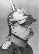 Bismarck war Gründer und erster Kanzler des Deutschen Reiches von 1871. Sein Markenzeichen waren Pickelhaube und Schnauzbart.