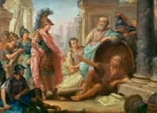 Der Philosoph Plutarch berichtete von einer Begegnung zwischen Alexander dem Großen und Diogenes. Als Alexander ihm einen Wunsch erfüllen wollte, antwortete Diogenes: "Geh mir ein wenig aus der Sonne". Alexanders Kommentar: "Wäre ich nicht Alexander, wollte ich Diogenes sein."