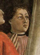 Porträt von Amerigo Vespucci, Teil eines Gemäldes von Domenico Ghirlandaio