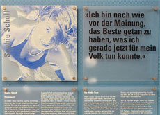 Portrait von Sophie Scholl in der Ulmer DenkStätte Weiße Rose