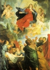 Gemälde "Himmelfahrt Mariae" von dem Barock-Maler Peter Paul Rubens (1577-1640). Heute kann man es im Museum Kunstpalast in Düsseldorf bewundern.