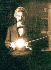 Der Schriftsteller in Nikola Teslas Labor im Jahr 1894