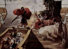 Odysseus' Männer rauben die Heiligen Rinder des Sonnengotts Helios.