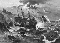 Die Santa Maria zerschellte an den Klippen. Aus den Trümmern entstand die erste europäische Siedlung in der "Neuen Welt".