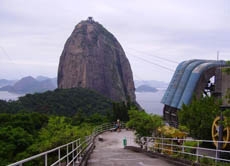 Der "Zuckerhut" (auf Portugiesisch "Pão de Açúcar"): dieser steil aufragende Felsen ist Wahrzeichen von Rio de Janeiro, der berühmtesten Stadt Brasiliens.