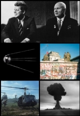Im Kalten Krieg verhärteten sich die Fronten zwischen Ost und West immer mehr. Der Kampf wurde auf allen Ebenen ausgetragen. (Bild oben: links Kennedy, rechts Chruschtschow)