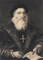 Portrait Vasco da Gamas von dem Künstler Charles-Éduard Armand-Dumaresq