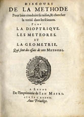 Deckblatt von "Discours de la méthode": Dieses Werk schrieb Descartes in französischer Sprache, um es möglichst vielen Lesern zugänglich zu machen.