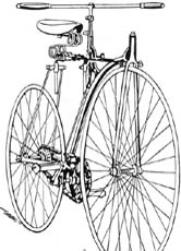 Abbildung des dem modernen Fahrrad schon sehr ähnlich sehenden englischen Modells "Rover" - das Zweirad wurde um 1900 zum Transportmittel auch der arbeitenden Massen in den Städten.