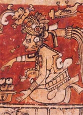 Die Maya-Gottheit "Itzamná": im Kakaobaum sahen die Maya ein Geschenk dieses Gottes.