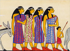 Im alten Ägypten wurden die Nomaden in ihren bunten Gewändern verewigt.