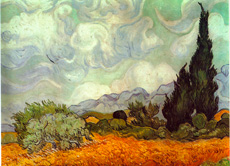 "Kornfeld mit Zypressen" malte van Gogh im Jahr 1889.