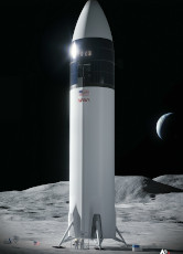 Künstlerische Darstellung der Starship-Mondlandefähre