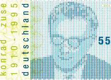 Die Deutsche Post macht mit einer Sonderbriefmarke zum 100. Geburtstag von Konrad Zuse auf dessen Bedeutung im Computerzeitalter aufmerksam.
