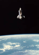 Die Raumfähre Challenger während der STS-7-Mission im Juni 1983