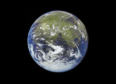 Diese Fotomontage stellt einen terraformten Mars dar.